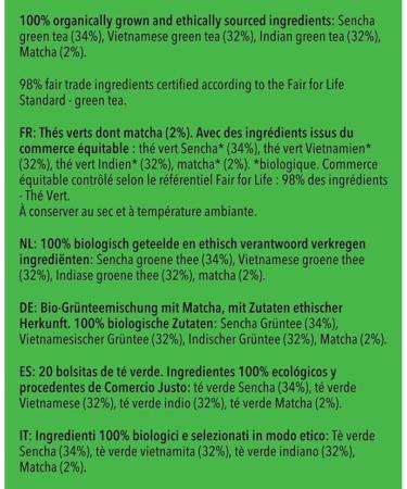 Pukka Infusion Bio Th Vert Supr me et Matcha Infusion Biologique et Ayurv dique 100% des Ingr dients Issus du Commerce Equitable 80 Sachets Lot de 4x20 sachets - Buy Online on GoSupps.com