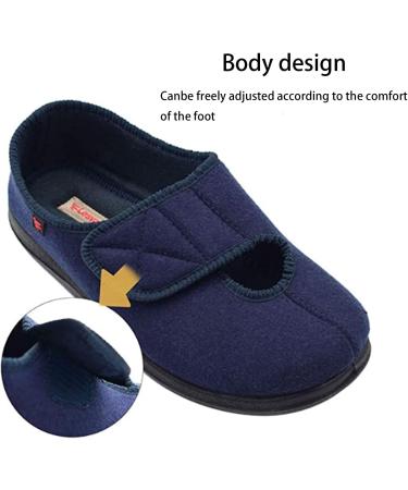KXSM Diabetic Shoes - Extra Wide Adjustable Orthopedic Slippers for Men & Women with Arthritis, Edema, and Swollen Feet - Size 37 Black - Buy Online on GoSupps.com