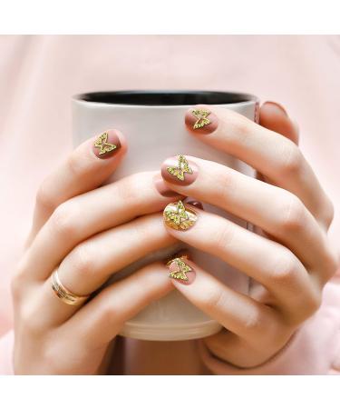 100pcs Gold 3D Butterfly Nail Charms for DIY Manicure - Nails Decoration Supplies - Buy Online on GoSupps.com