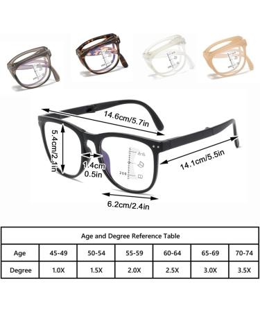 Portable Folding Reading Glasses for Women Men Blue Light Blocking Readers Multifocus Anti Glare Glasses(Couleur:Gray Grandeur:1.0x) - Buy Online on GoSupps.com