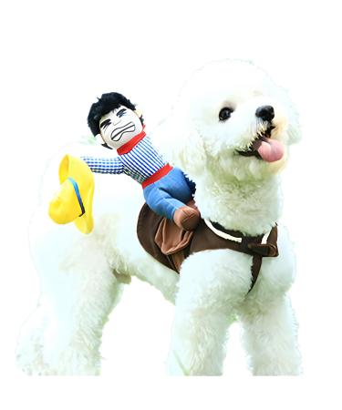 DELIFUR Dog Costumes Pet Costume Pet Halloween Suit Cowboy Rider Style Dog Outfits (Cowboy S) Small Rider - Buy Online on GoSupps.com