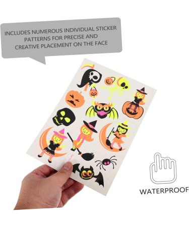 Didiseaon 12 Sheets Halloween Face Lifting Belt Halloween Party Accessories Halloween Stickers for Face Children Face Stickers Grimace Pumpkin Stickers Party Sticker Cartoon Face - Buy Online on GoSupps.com