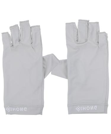CLISPEED 1 Pair Uv Gloves Summer Beach Gloves Nail Dryer Uv Glove Sun Protective Gloves Uv Protection Gloves Sun Protection Gloves for Women Nail Gel Fabric Manicure Women's 19.5x8cm Light Grey