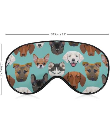 Polygonal Dogs Sleep Mask - Adjustable Eye Cover for Sleeping - Block Light for Night Travel - Men Women - Buy Online on GoSupps.com