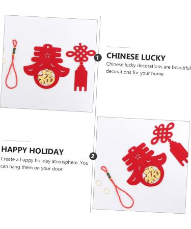 GRIRIW Chinese 4pcs Spring Festival Pendant Car Trim Chrismas New Chinese Red Household China Felt Cloth - Buy Online on GoSupps.com