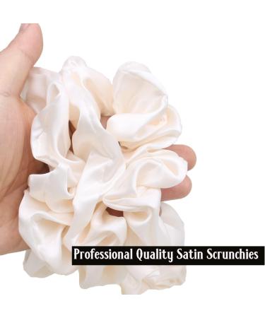 6 Pieces Hair Scrunchies Satin Elastic Soft Hair Ties Scrunchy Hair Bands for Women Girls (Beige) - Buy Online on GoSupps.com