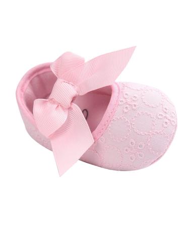 LACOFIA Baby Girls Christening Shoes Infant Crib Shoes Anti-Slip Soft Sole Prewalkers 6-12 Months A Pink - Buy Online on GoSupps.com