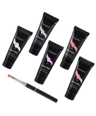 Beaupretty Acrylic Nail Gel Set - 7 Pieces Poly Nail Builder Gel Kit with Brush for Salon & Home Nail Art - Buy Online on GoSupps.com