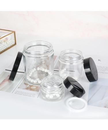 24 Pack 2 oz/ 60 g Clear Round Glass Jars - Empty Cosmetic Containers with Inner Liners black Lids and Glass Sample Jars with lables For Cosmetics Face cream Lotion DIY Candle - Buy Online on GoSupps.com