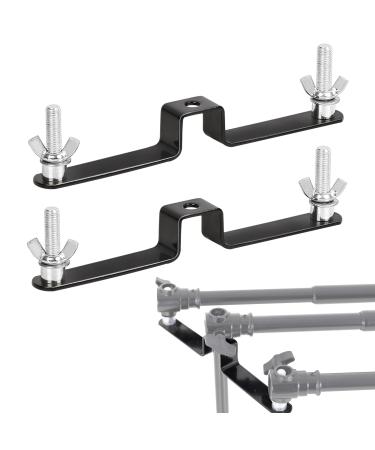 LOMTAP Double Crossbar Mount Backdrop Stand for Parties Triple Mounting Brackets Hardware Set for Photography Wedding Decorations (2 Pack) (CrossBars Not Included Only Mount)