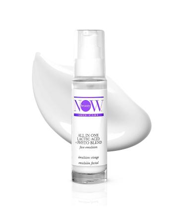 All-In-One Lactic Acid Plus Phyto Blend Treatment Face Emulsion for Anti-Wrinkle Anti-aging - Vegan Sulfate & Paraben Free - For Men & Women - Travel Size - 1 oz