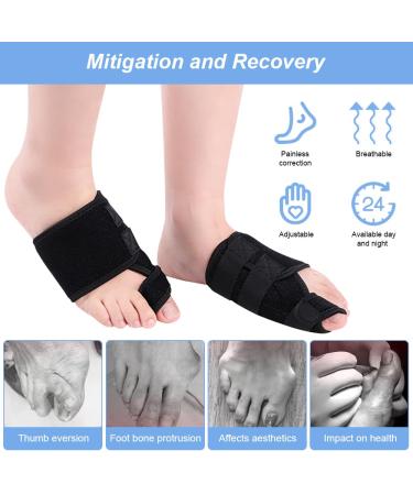 Shanhaikx Hallux Valgus Corrector & Toe Spreader - Universal Size Hammer Toe Relief & Protection (Black Left Foot) - Buy Online on GoSupps.com