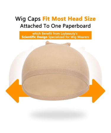 Lsybeauty 4 Pcs Light Brown Stretchy Nylon Wig Caps for Women, Men, and Children - Bald Cap for Wigs - Nude Wig Cap for Long Hair - Pack of 1 - Buy Online on GoSupps.com
