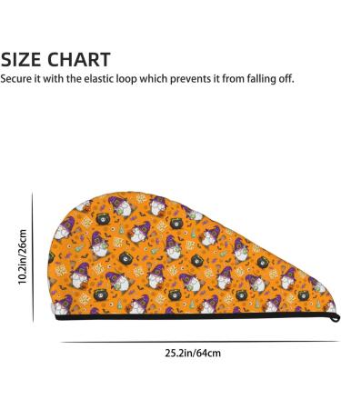 Quick-Dry Hair Towel Wrap - Halloween Witches Gnome Design Perfect Hair Drying Turban - Buy Online on GoSupps.com