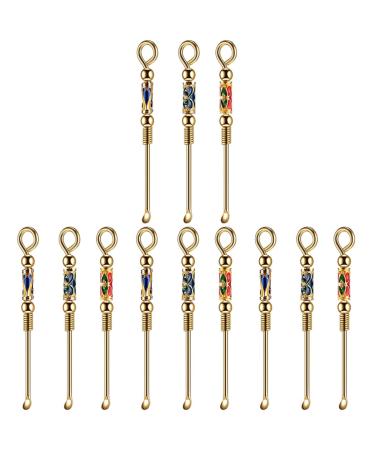 Cabilock Spatula Set 12pcs Cleaner Adults Wax Earpicks Scratch with Care Sand Remover Home Catcher Pendant Ear Copper Cleaning Metal Earpick Mini Spiral Design for Portable Clean Ear Cleaning Kit