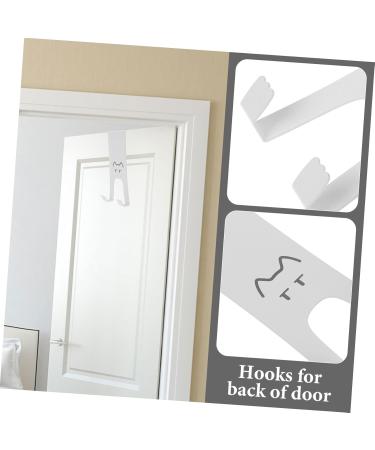 OSALADI Hook Storage Rack Behind Door Hat Hooks Towel Shelf Towel Holder Wall Hanging Hangers Iron White 18.00X7.00X4.50CM White - Buy Online on GoSupps.com