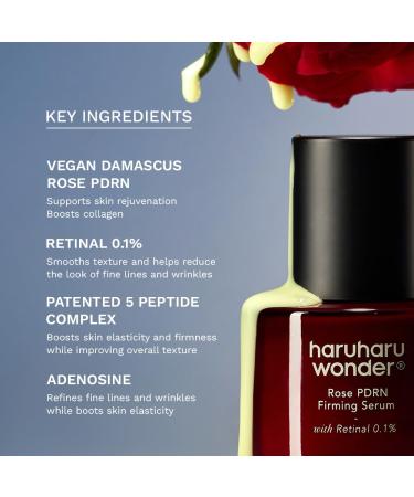 haruharu wonder Rose PDRN Firming Serum with Retinal 0.1% Boost Collagen Bulgarian Rose Minimize Fine lines & Wrinkles For Sensitive Skin Fragrance Free Korean Skincare Vegan 1.01 fl.oz - Buy Online on GoSupps.com