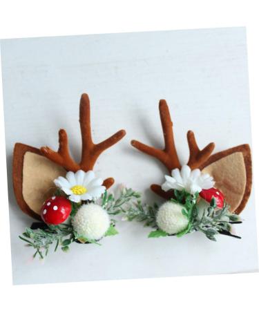 FRCOLOR 2 Pairs Cat Ears Antler Hair Clip Antlers Deer Horn Antler Barrette Deer Hair Barrettes Clip Barrettes for Christmas Hair Clips for Cute Alloy Clip Decorate Miss - Buy Online on GoSupps.com