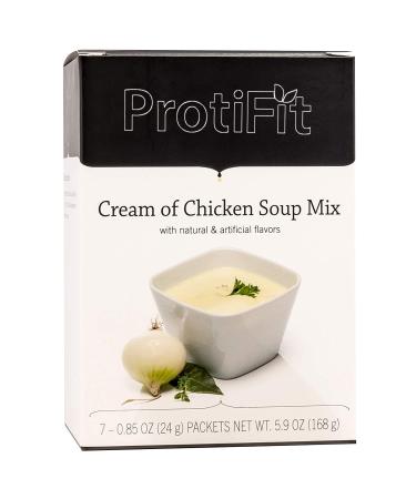 PROTIFIT - High Protein Soup Mix, 15g Protein, Low Calorie, Low Sugar, Low Fat, Low Carb, Ideal Protein Compatible, 7 Servings Per Box (Cream of Chicken) - Buy Online on GoSupps.com