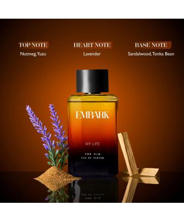EMBARK My Life For Him Liquid Perfume For Men 100ml Premium Eau De Parfum Ambery & Citrus Fragrance - Buy Online on GoSupps.com
