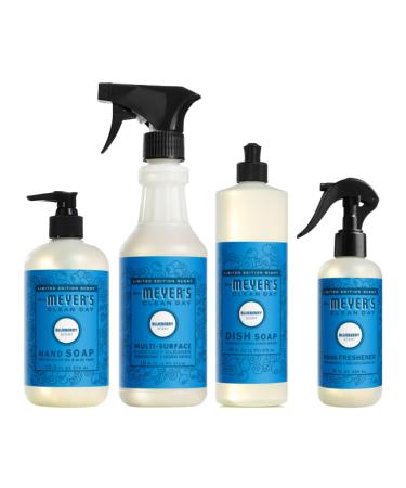 Mrs. MEYER'S Clean Day Blueberry Scent Variety Pack Liquid Hand Soap 12.5 OZ Multi-Surface Cleaner 16 OZ Liquid Dish Soap 16 OZ Room Freshener 8 OZ 1 CT