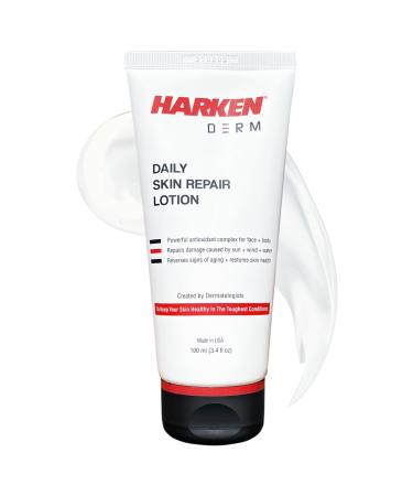 Harken Derm - Daily Skin Repair Lotion - Antioxidant Infused Superior Hydrating Lotion After Sun Care 11 Botanical Ingredients Dermatologist Formulated (3.4oz)