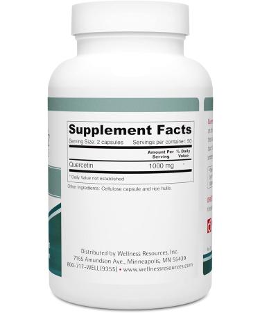 Quercetin 1000mg Immune Support Capsules - Vegan Non-GMO Allergy Relief - 100ct - Buy Online on GoSupps.com