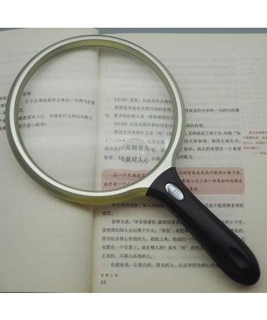 10X/25X Large Handheld Magnifier Reading Magnifying Glass Mirror Surface Diameter 130mm Extra Large Elderly Magnifying Glass Read HD Handheld LED with Light Good Times - Buy Online on GoSupps.com