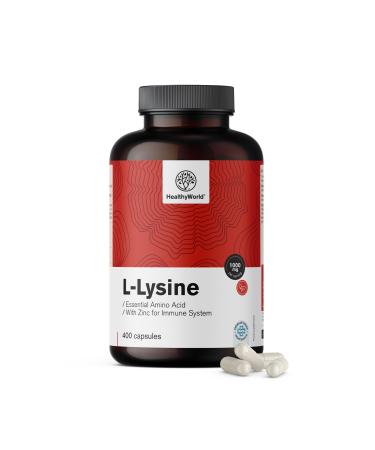Be Healthy Group doo LLysine Hydrochloride Form 1000 mg per Daily Dose With Zinc 400 Vegetable Capsules Essential Amino Acid Without Additives 6month supply