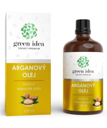 Green idea - argan oil - 100% pure natural and cold -pressed - face body hair beard nails - vegan and cruelty free - argan oil - glass bottle 100 ml