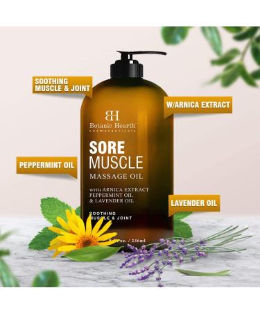 BOTANIC HEARTH Sore Muscle Massage Oil with Arnica Extract & Essential Oils - Soothes Muscles & Joint Pain - 8 fl oz - Buy Online on GoSupps.com