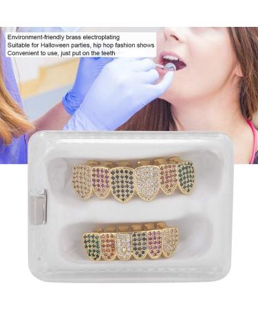 Iced Out Diamond Grillz for Men & Women | Hip Hop Gold Teeth Jewelry & Accessories | Perfect for Halloween & Parties - Buy Online on GoSupps.com