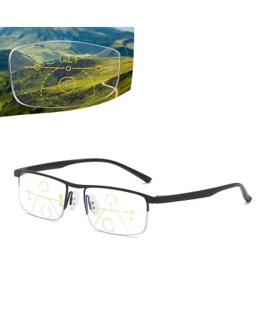 OVNMFH Far and near-reading glasses with double usage 2023 New Sapphire-Anti blue-progressive remote and close reading glasses with double use (black '+1.50) Black' +1.50