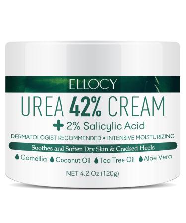 Ellocy Urea 42% Foot Cream, Salicylic Acid, 4.2 Oz, Best Callus Remover, Moisturizes and Rehydrates Feet, for Thick, Cracked, Rough, Dead & Dry Skin