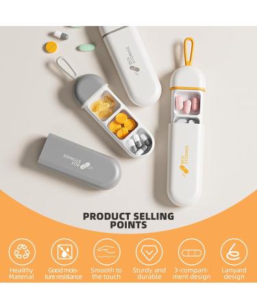 Travel Pill Organizer - OFIDUS 3 Cells Portable Pill Box Moisture-Proof Ideal for Office Gym & Travel - Perfect Gift (Gray - Buy Online on GoSupps.com
