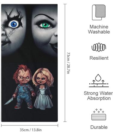 Horror Chucky Microfiber Washcloth Towel - Absorbent & Soft Bath Towel 28.7 x 13.8 Inches - Buy Online on GoSupps.com