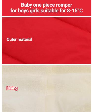 Hooded Baby Winter Romper Down Jacket | Boys Girls Snowsuit Coat | Warm Kids Bodysuit Outfit | Red 6-9 Months - Buy Online on GoSupps.com