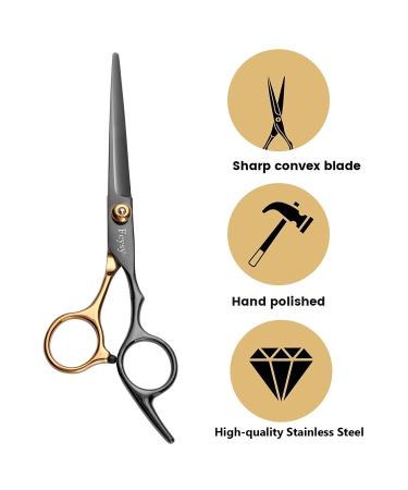 FCYSY Hair Cutting Scissors Kit - Professional Barber Shears Set for Men, Women, and Pets - Gold and Black - Buy Online on GoSupps.com
