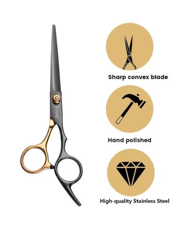 Effy Professional Hairdresser Scissors Set - 11 PCS Gold & Black Hair Cutting Shears for Kids & Dogs - Buy Online on GoSupps.com