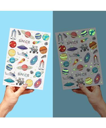 XO Fetti Glow in the Dark Space Temporary Tattoos - 50 pcs | Alien Birthday Party Supplies for Kids - Buy Online on GoSupps.com