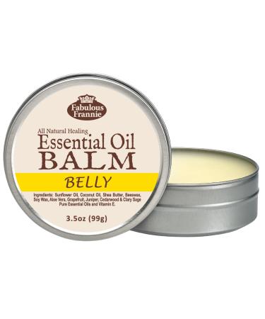 Fabulous Frannie Belly All Natural Essential Oil Healing Balm made with Sunflower Oil Coconut Oil Shea Butter Beeswax Soy Wax Aloe Vera and Pure Essential Oils 3.5oz Tin Belly 3.5 Ounce (Pack of 1)
