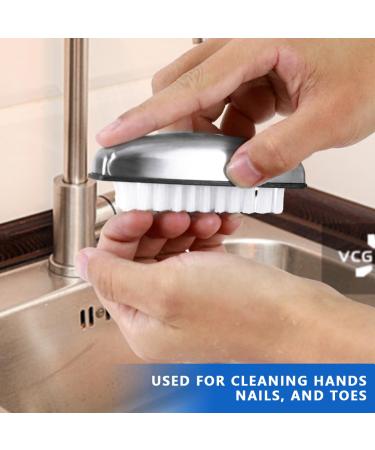 4-Piece Stainless Steel Hand Washing Brush Set | 2-in-1 Nail & Kitchen Cleaning Brush | Ideal for Grooming & Bathroom Use - Buy Online on GoSupps.com