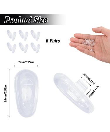 6 Pairs of Silicone Glasses Nose Pads - 15mm Anti-Slip Transparent Non-Slip Pads for Maximum Comfort & Protection - Easy Click Assembly - Buy Online on GoSupps.com
