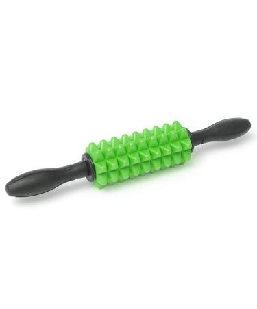 Fascia roller/massage roller with handles - Green Yogistar