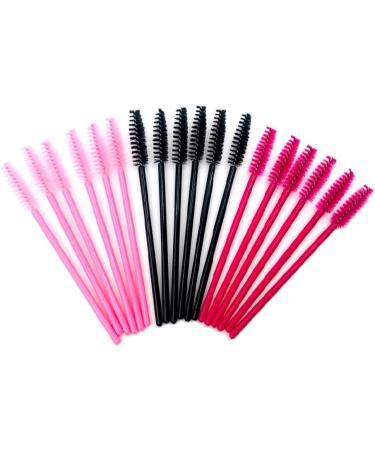 100 Pcs Disposable Mascara Wands Eyelash Brush Spoolies - Pink + Black | for Eyebrow & Lash Extension - Buy Online on GoSupps.com