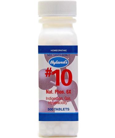 Natural Relief of Joint Pain, Gas, and Indigestion, Hyland's #10 Cell Salt Natrum Phosphoricum 6X Tablets, 500 Count
