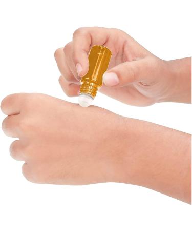 GNAUMORE Roller Bottles Essential Oils Roller Bottles Amber Glass Roll on Bottles with Golden Lids Amber Glass Roller Bottles for Fragrance Lotion Aromatherapy - Buy Online on GoSupps.com