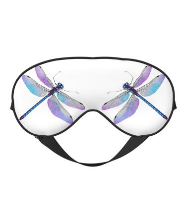 Sleep Mask Eye for Women Men Reusable Soft Blackout Eye Masks Covers for Night Better Sleep Travel Camping Road Trip Essentials Gifts for Him Her - Dragonfly Print