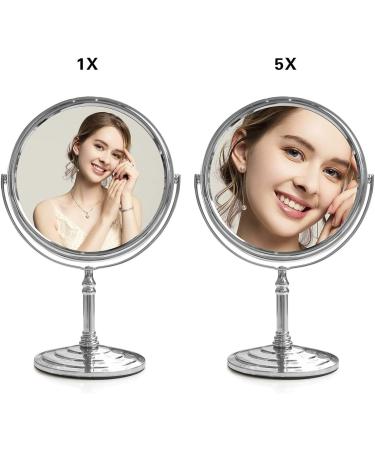 NAYSAYE 8 Inch Magnifying Makeup Mirror | Double Sided Swivel with 1X 5X Magnification | Portable Travel Vanity Mirror - Buy Online on GoSupps.com