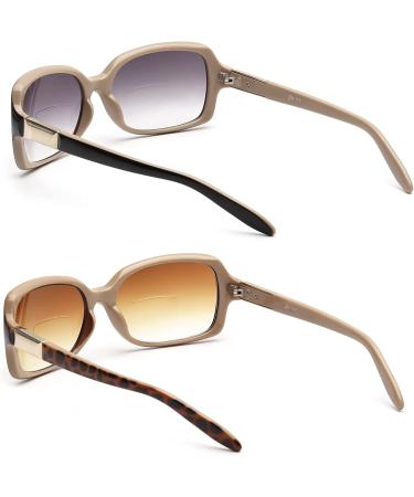 JM 2 Pack Bifocal Reading Glasses Square Gradient Sunglasses +1.5 for Women - Black & Tortoise - Buy Online on GoSupps.com